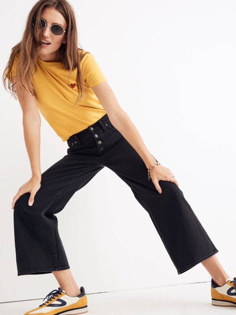 MADEWELL | Wide-Leg Crop Jeans in Button-Front Edition | "Lunar Wash" | Size 31